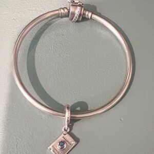 Pandora Silver Bracelet with Passport " Citizen of the World " Charm